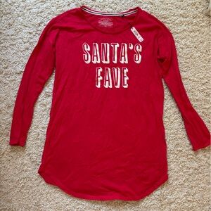 Victoria's Secret Red Santa's Fave Long Sleeve Top